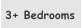 3+ Bedrooms